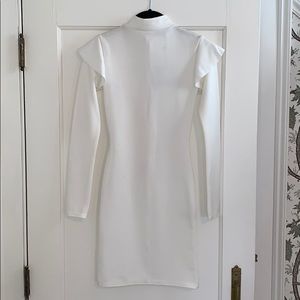 Misguided white bodycon sleeve dress size 0